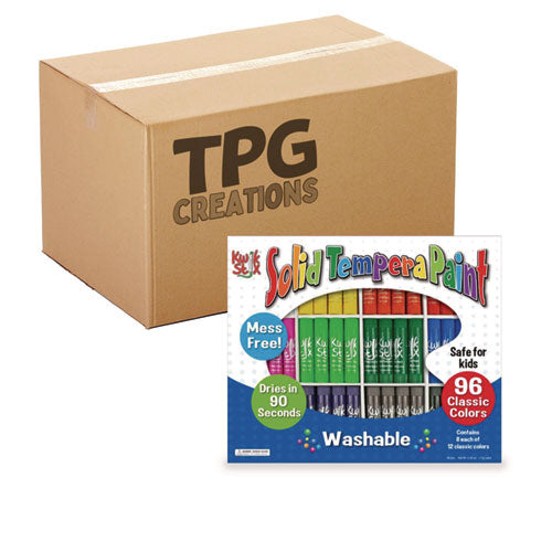 TPG Creations Kwik Stix Tempera Paint Set 12 Assorted Colors 96/pack 2 Packs/Case