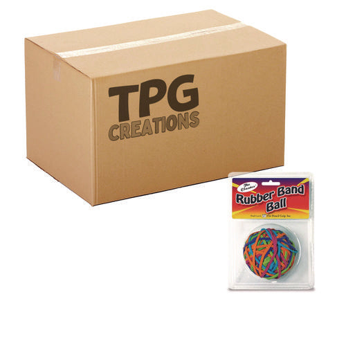 TPG Creations Rubber Band Ball 2.5" Diameter Assorted Colors 250 Bands/ball 36/Case