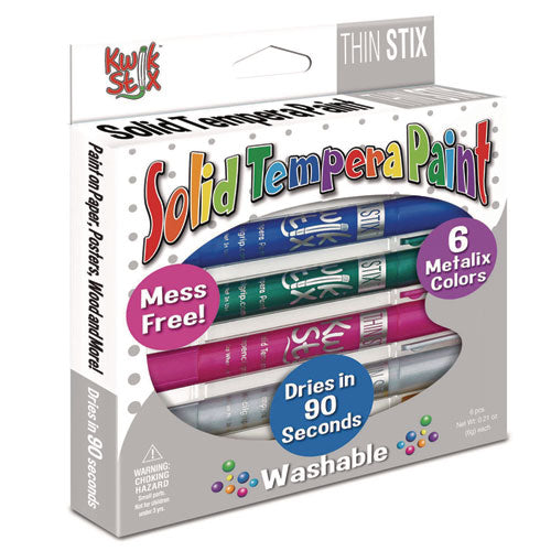 TPG Creations Thin Stix Tempera Paint Set 6 Assorted Metallic Colors 6/set 24 Sets/Case