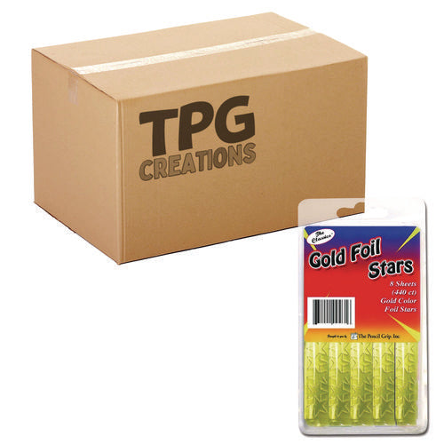 TPG Creations Foil Star Stickers Gold 55/sheet 8 Sheets/pack 72 Packs/Case