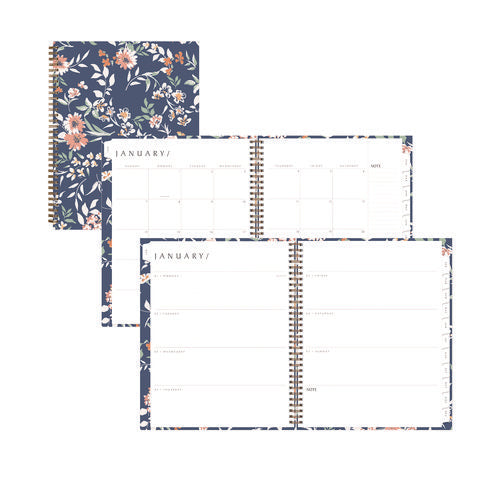 Blue Sky One Tree Planted Effie Weekly/monthly Planner Floral Artwork 11"x8.5" Blue/peach/green Cover 12-month (jan-dec): 2025