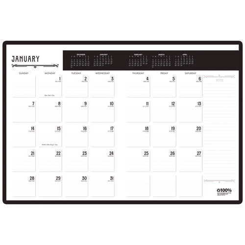 House Of Doolittle 100% Recycled Deco Days Monthly Planner 11x8.5 Black/gold Cover 12-month (jan To Dec): 2025