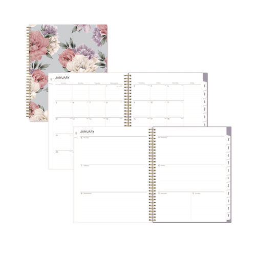 Blue Sky Tula Weekly/monthly Planner Floral Artwork 11"x8.5" Purple/pink/white Cover 12-month (jan To Dec): 2025