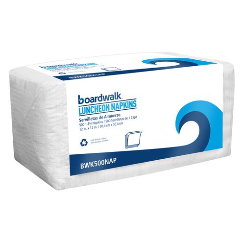 Boardwalk 1/4-fold Lunch Napkins 1-ply 12"x12" White 500/pack 6 Packs/Case