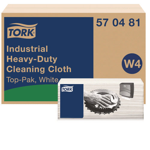 Tork Industrial Heavy-duty Cleaning Cloth 1-ply 13.97x4.25 Unscented White 60 Cloths 4/Case