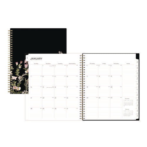 Blue Sky Nevaeh Monthly Planner Floral Artwork 10x8 Black/multicolor Cover 12-month (jan To Dec): 2025