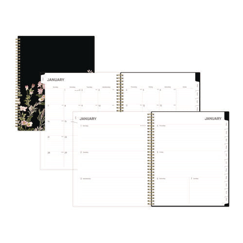 Blue Sky Nevaeh Weekly/monthly Planner Floral Artwork 11x8.5 Black/multicolor Cover 12-month (jan To Dec): 2025