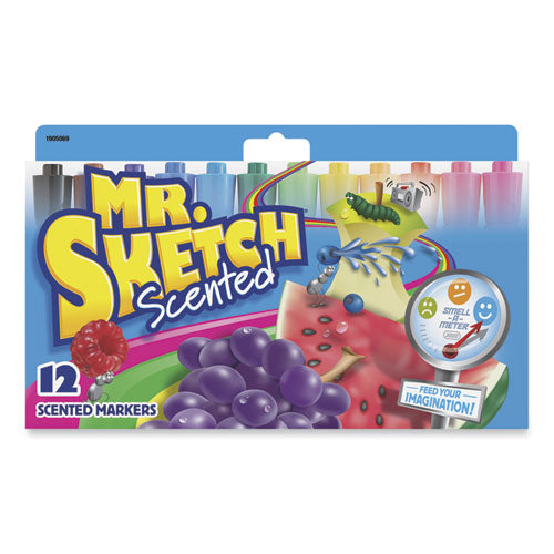 Mr. Sketch Scented Watercolor Marker Broad Chisel Tip Assorted Colors 12/set