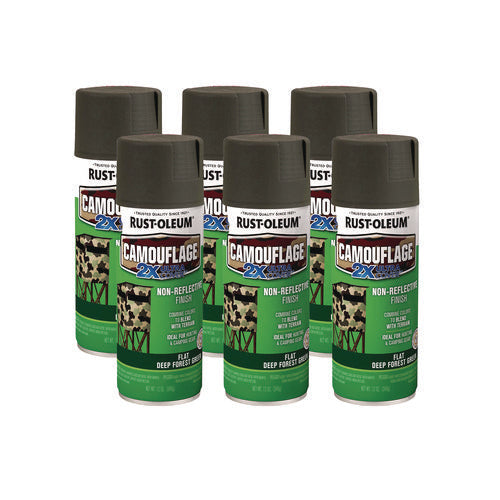 Rust-Oleum Camouflage Spray Paint Flat Deep Forest Green 12 Oz Aerosol Can 6/Case