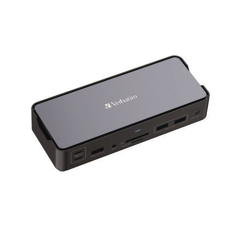 Verbatim Usb-c Pro Docking Station 15-in-1 Audio/displayport/hdmi/micro Sd/rj45/sd/usb-a/usb-c Gray