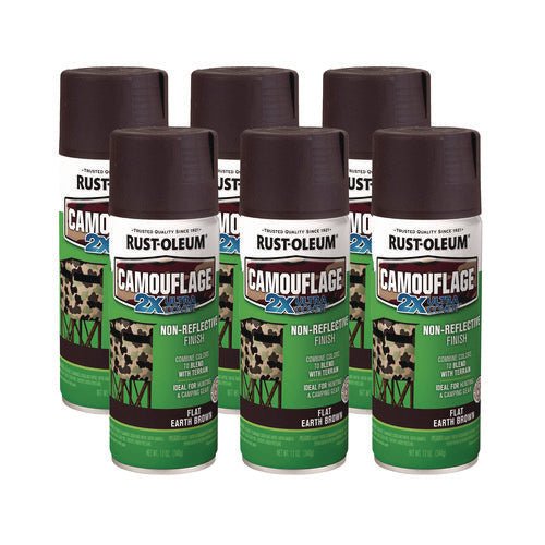 Rust-Oleum Camouflage Spray Paint Flat Earth Brown 12 Oz Aerosol Can 6/Case