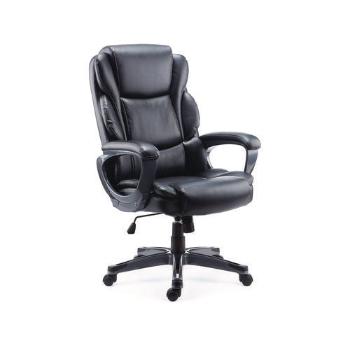 Alera Kirkdale Bonded Leather Manager Chair Supports Up To 275 Lb 16.18 To 22.76 Seat Height Black Seat/back Black Base