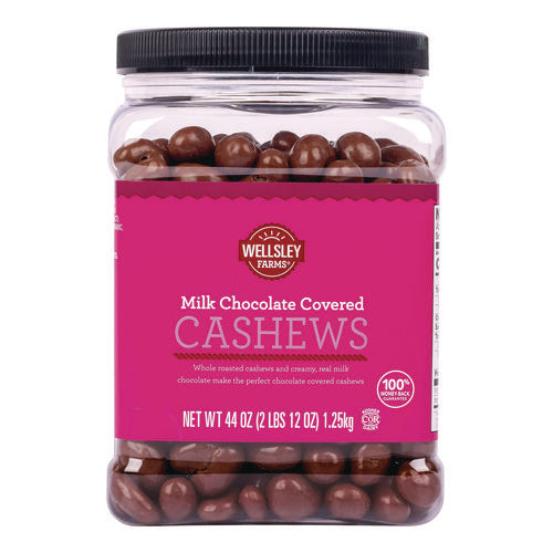 Wellsley Farms Milk Chocolate Covered Cashews 44 Oz Jar