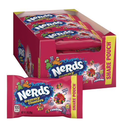 NERDS Rainbow Gummy Clusters Share Pack Assorted Flavors 3 Oz Packet 12/Case