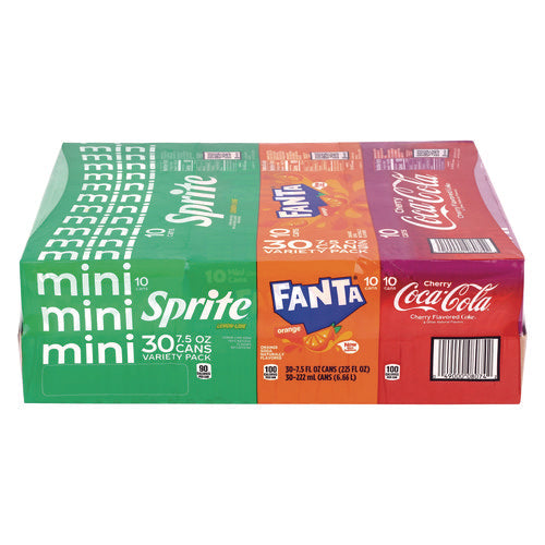 Coca-Cola Mini Cans Variety Pack Assorted Flavors 7.5 Oz Can 30/Case