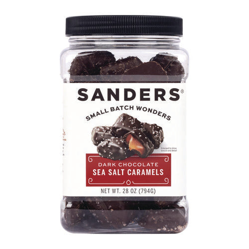 Sanders Dark Chocolate Caramel Sea Salt Tub Dark Chocolate Caramel 28 Oz Tub