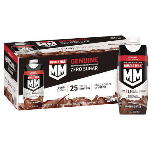 MUSCLE MILK PROTEIN Genuine Chocolate Protein Shake 11 Oz Carton 18/Case