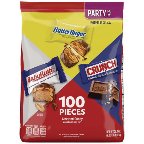 Butterfinger Assorted Party Candy Pack Mini Chocolate 35.7 Oz Bag 100 Pieces