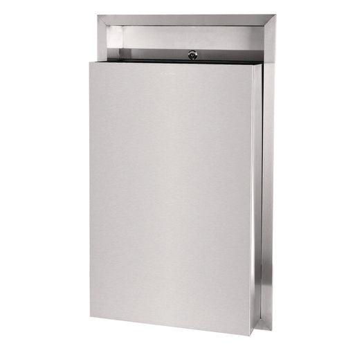 Alpine Industries Stainless Steel Recessed 12 Gal Leak-proof Waste Receptacle Brushed Stainless Steel