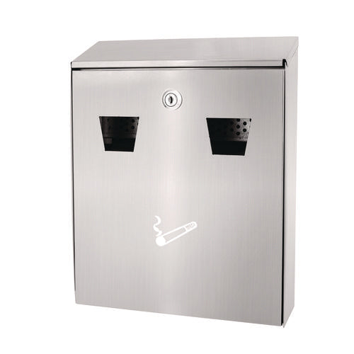 Alpine Industries Wall-mounted Safe Cigarette Disposal Station Outdoor Ashtray Stainless Steel