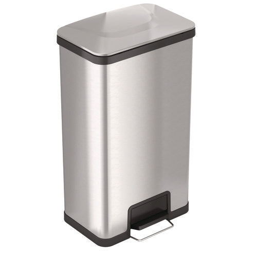 HLS Commercial Step Pedal Trash Can With Airstep Technology 18 Gal Stainless Steel Silver