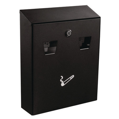 Alpine Industries Wall-mounted Safe Cigarette Disposal Station Outdoor Ashtray Stainless Steel Black