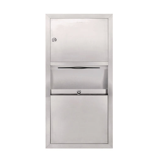 Alpine Industries Stainless Steel Surface-mounted Paper Towel Dispenser With Waste Receptacle 28x4x14