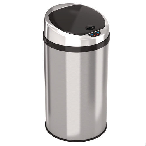 HLS Commercial Sensor Trash Can 8 Gal Plastic/stainless Steel Silver