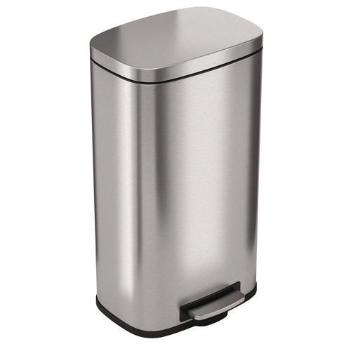HLS Commercial Step Pedal Trash Can 8 Gal Plastic/stainless Steel Silver