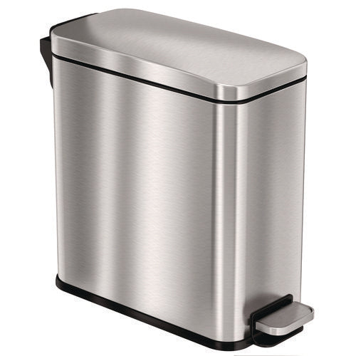 HLS Commercial Step Pedal Trash Can 3 Gal Plastic/stainless Steel Silver
