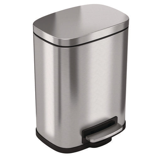 HLS Commercial Step Pedal Trash Can 1.3 Gal Plastic/stainless Steel Silver