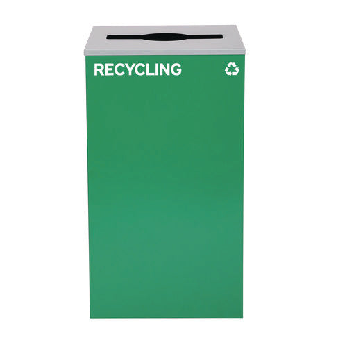 Alpine Industries 29 Gallon Trash/recycling Cans Steel Green Recycling Can With Mixed Lid