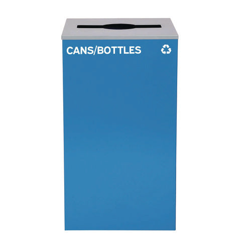 Alpine Industries 29 Gallon Trash/recycling Cans Steel Blue Cans/bottles Recycling Can With Mixed Lid