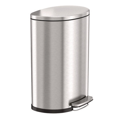 HLS Commercial Fire-resistant Step Pedal Trash Can 13 Gal Plastic/stainless Steel Silver
