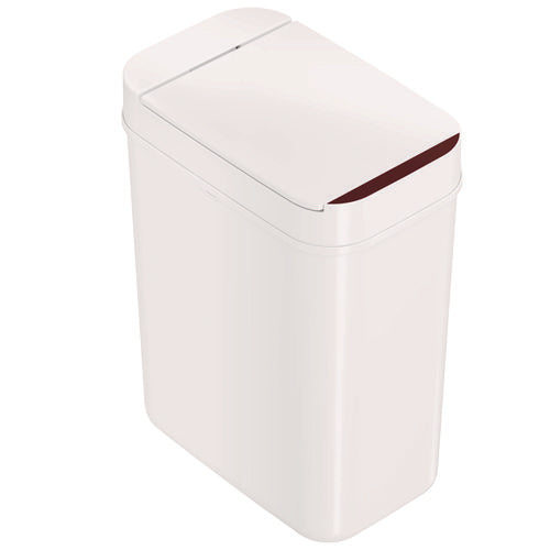 HLS Commercial Plastic Sensor Trash Can 3 Gal Plastic White