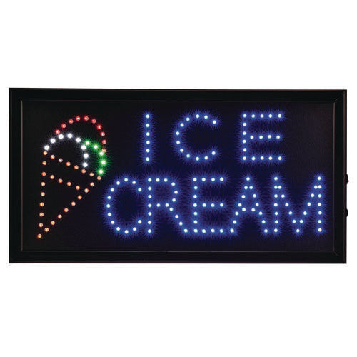 Alpine Industries Led Rectangular Ice Cream Sign 19x10 Black Frame Blue/green/orange/red/white Graphics