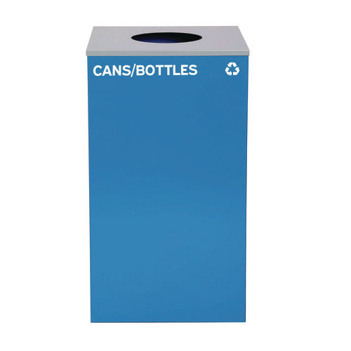 Alpine Industries 29 Gallon Trash/recycling Cans Steel Blue Cans/bottles Recycling Can With Circle Lid