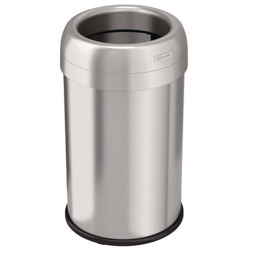 HLS Commercial Open Top Trash Can 13 Gal Plastic/stainless Steel Silver