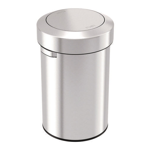 HLS Commercial Swing Top Trash Can 17 Gal Stainless Steel Silver