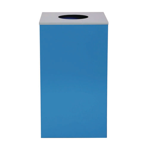 Alpine Industries 29 Gallon Trash/recycling Cans Steel Blue Can With Circle Lid