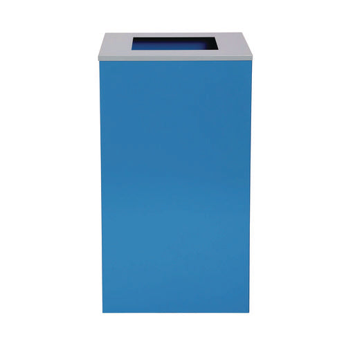 Alpine Industries 29 Gallon Trash/recycling Cans Steel Blue Can With Square Lid