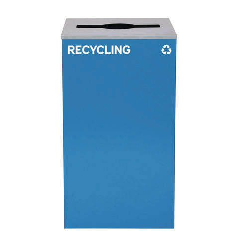 Alpine Industries 29 Gallon Trash/recycling Cans Steel Blue Recycling Can With Mixed Lid