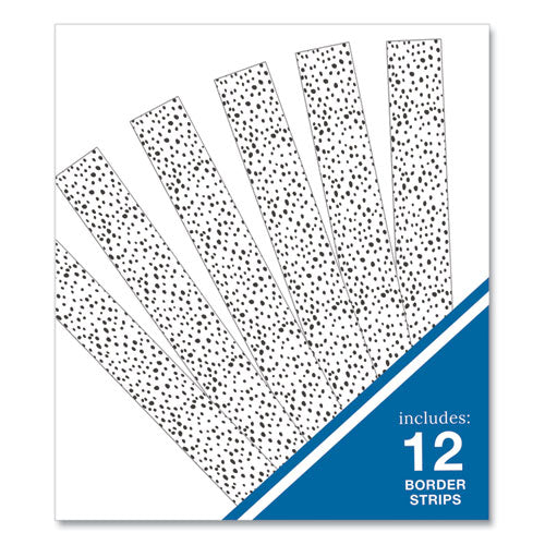 Straight Borders, 3" X 3 Ft, Black/white Dotted, 12/pack