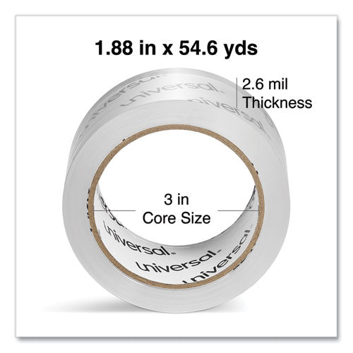 Moving And Storage Packing Tape, 3" Core, 1.88" X 54.6 Yd, Clear, 6/pack