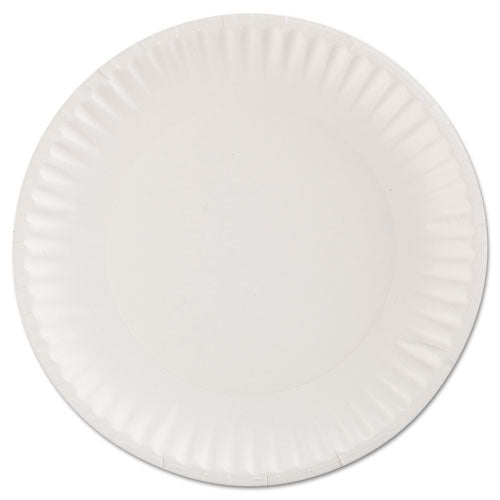 AJM Packaging Corporation Gold Label Coated Paper Plates 9" Dia White 100/pack 10 Packs/Case