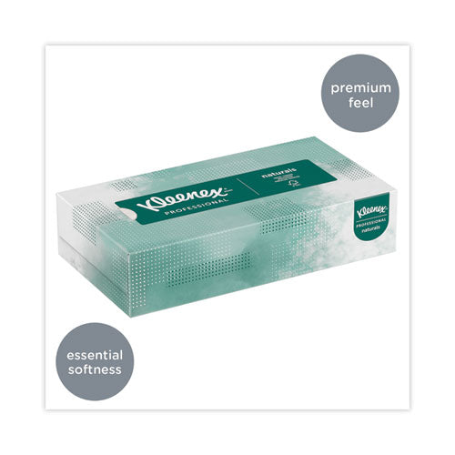 Kleenex Naturals Facial Tissue For Business Flat Box 2-ply White 125 Sheets/box 48 Boxes/Case