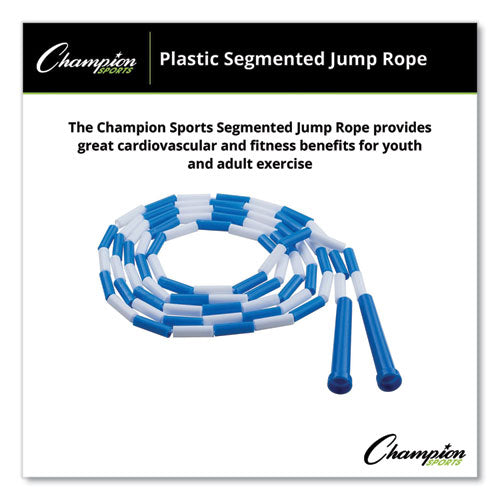 Champion Sports Segmented Plastic Jump Rope 9 Ft Blue/white