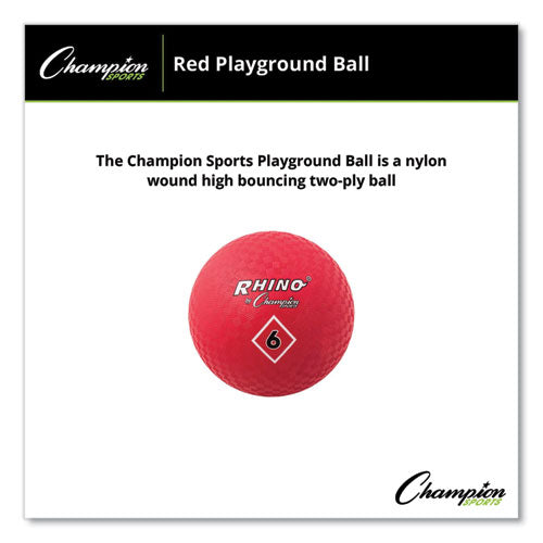 Champion Sports Playground Ball 6" Diameter Red
