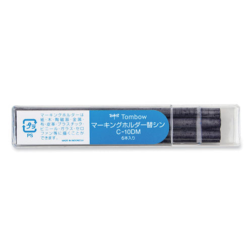 Tombow Mechanical Wax-based Marking Pencil Refills 4.4 Mm Blue 10/box