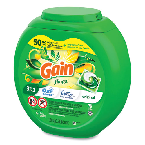 Gain Flings Detergent Pods Original 76 Pods/tub